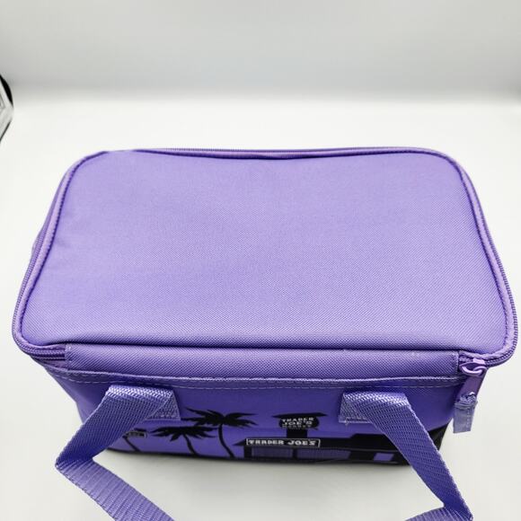 NWT Trader Joe's Purple & Black Mini Insulated Lunch Travel Bag 1.5 Gallon - Picture 3 of 10